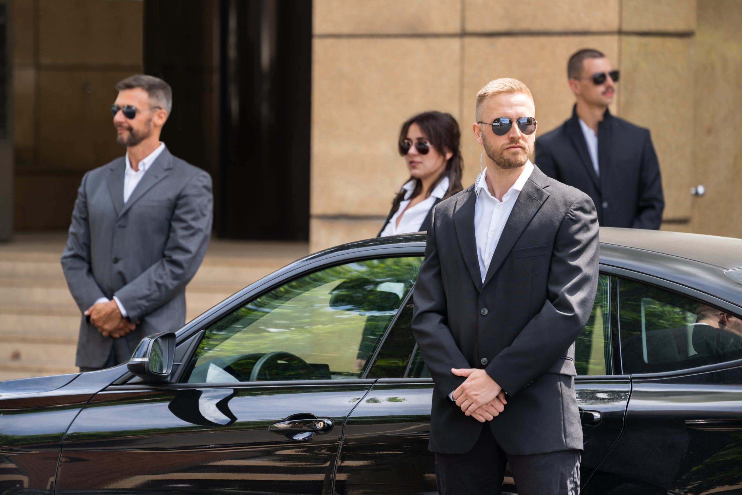 Business Security Guard Service At Work