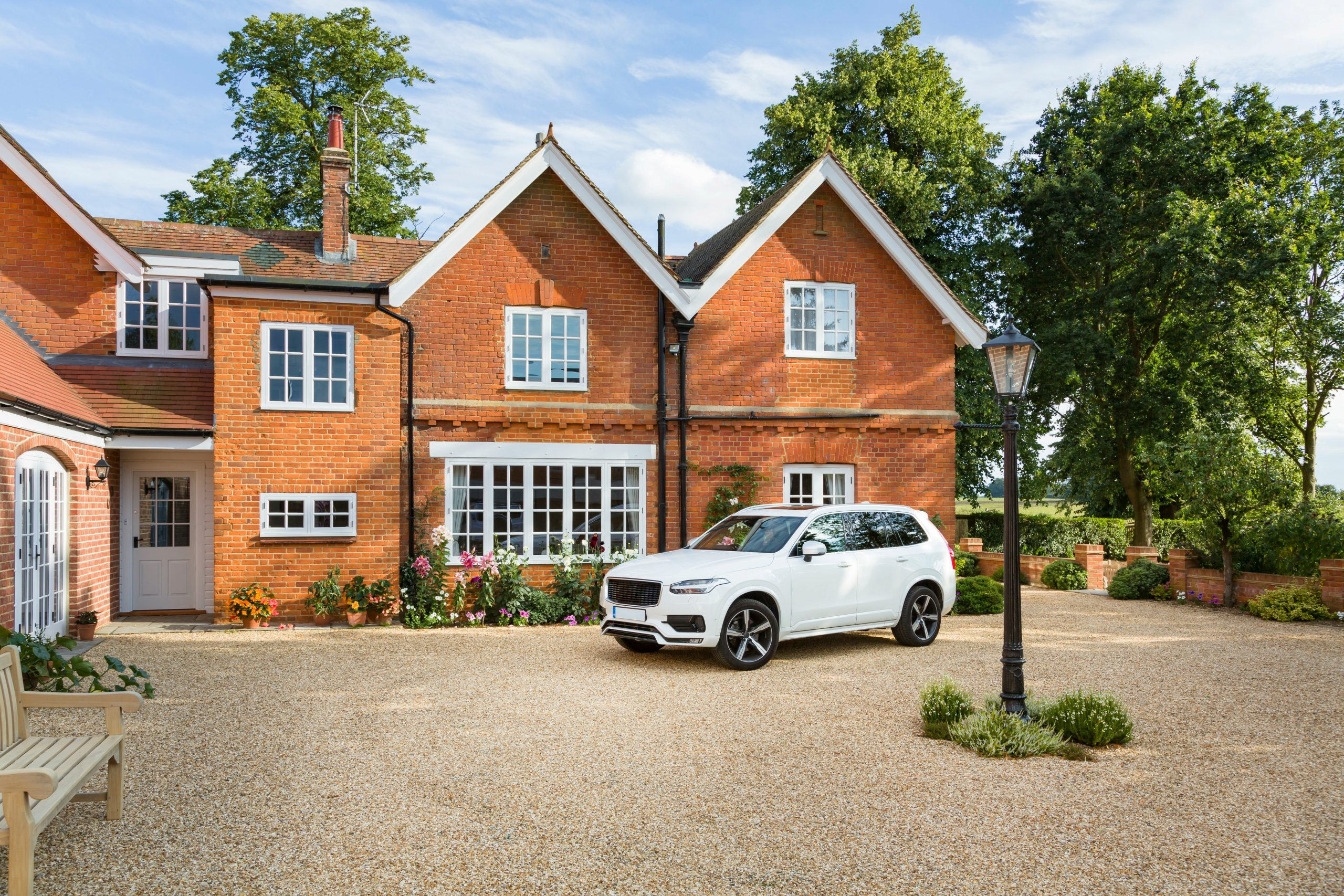 Large mansion house and car